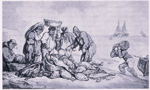 Grimsby: Selling Fish by Thomas Rowlandson